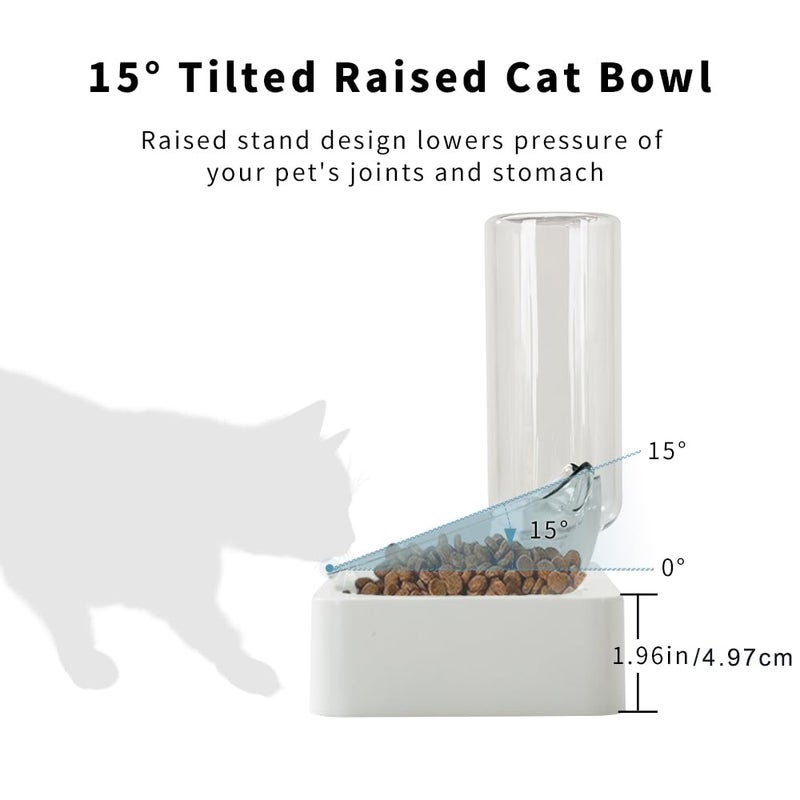 Marchul Double Elevated Dog Cat Bowl, Pets Water and Food Bowl Set, 15Â° Raised Tilted Dishes Indoor for Kitten, Puppies, Small or Medium Size Dogs Cats - Image 4